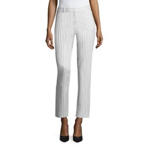 Liz Claiborne Career Pants White Black Pinstripes